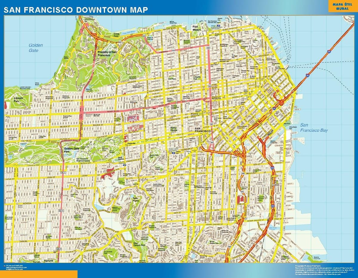 Bản đồ của San Francisco tường