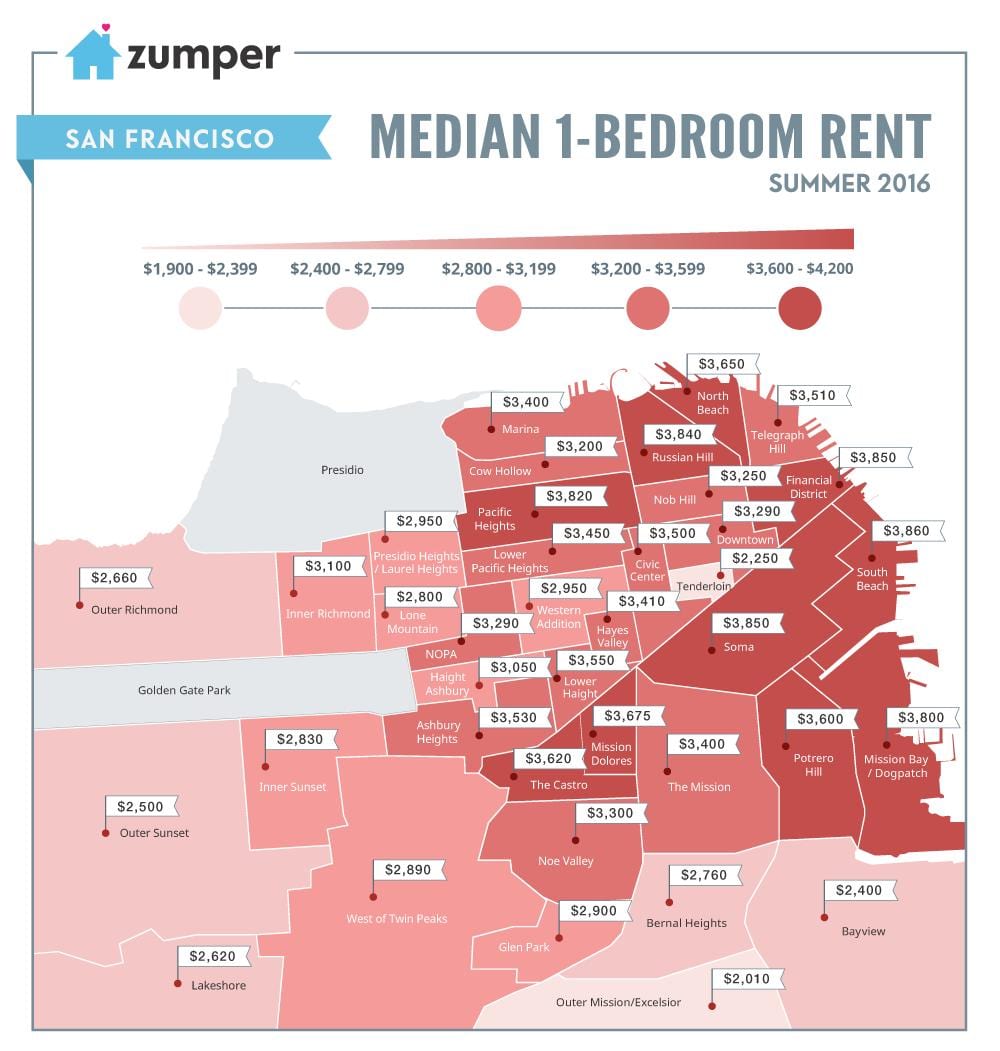 San Francisco thuê giá bản đồ