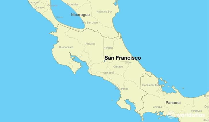 Bản đồ của San Francisco vào một thế giới