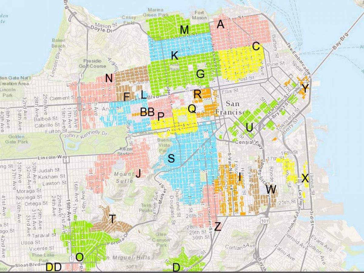 Bản đồ của SF cư bãi đậu xe