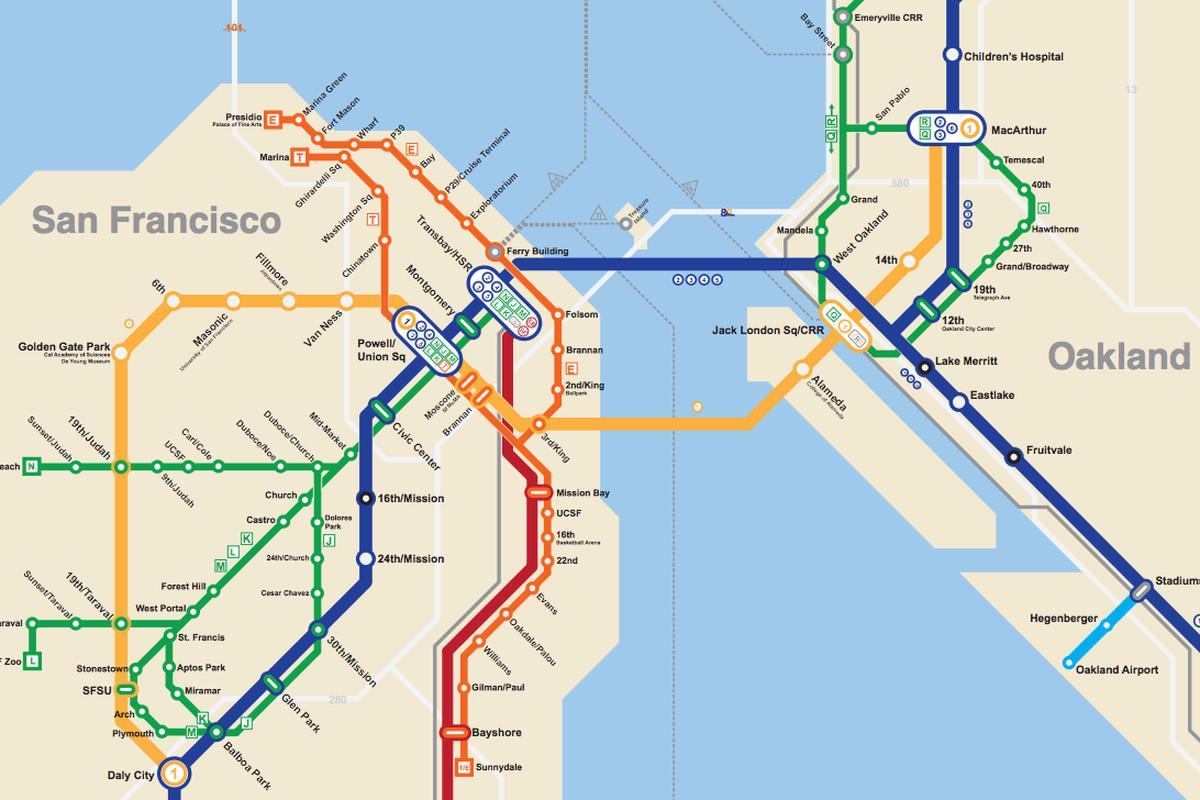 SFO tàu điện ngầm bản đồ