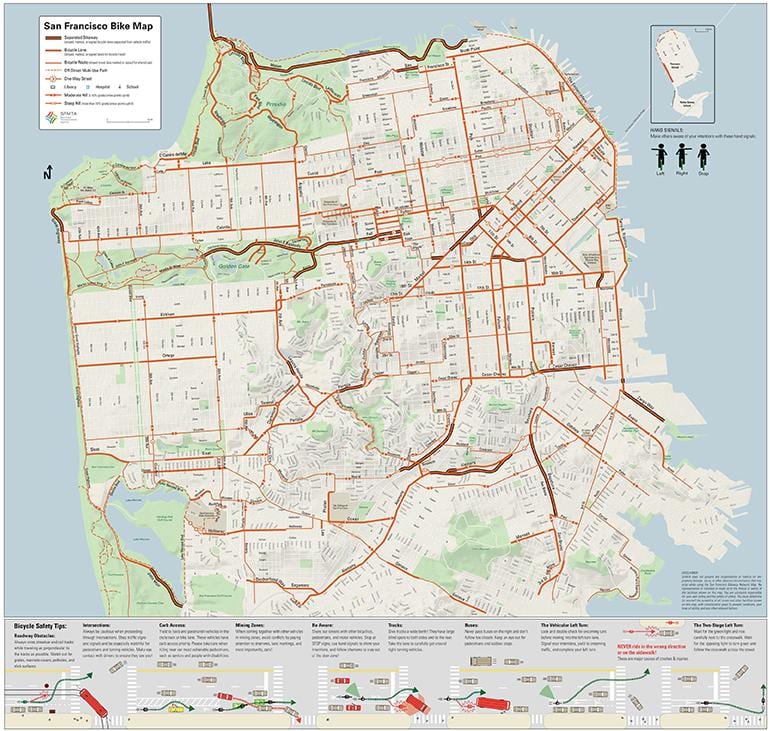San Francisco xe đạp bản đồ