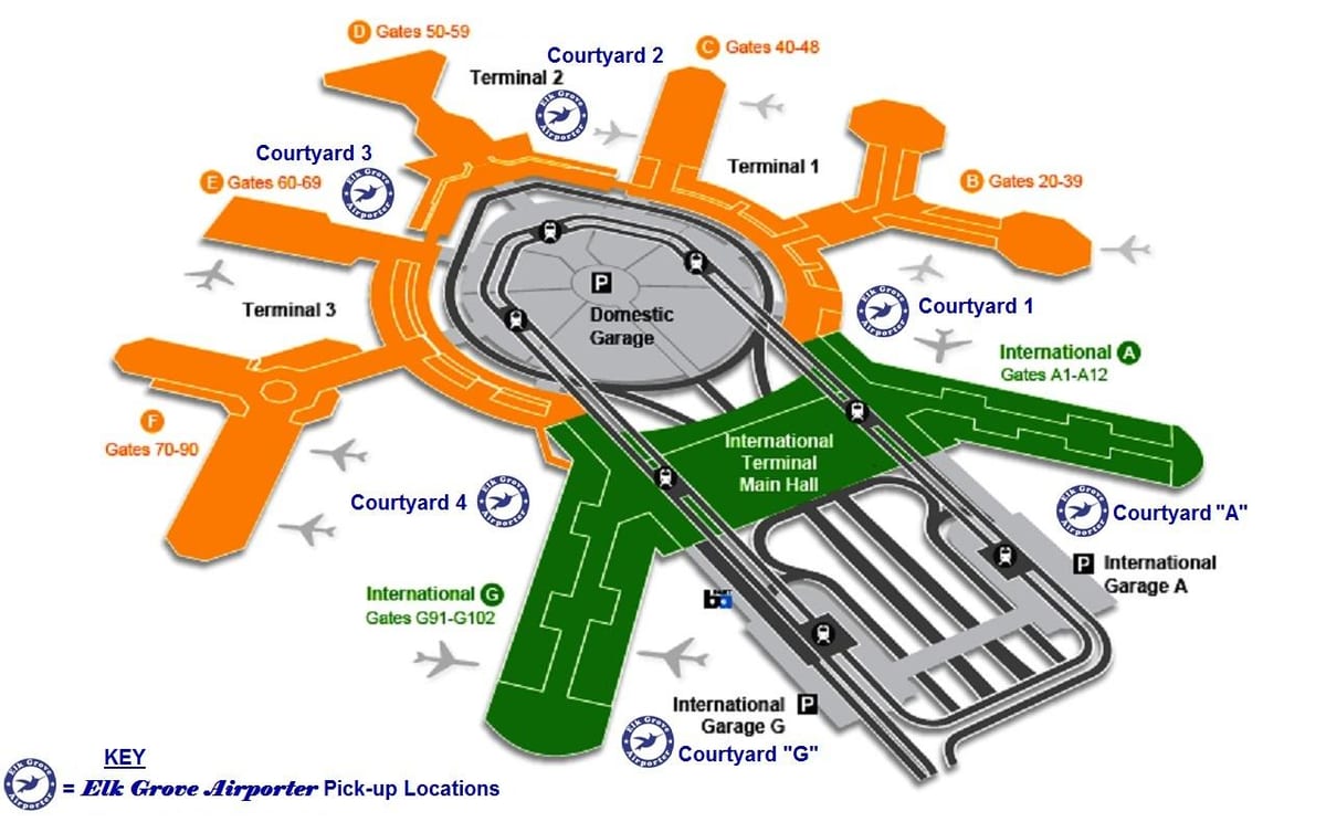SFO cảng quốc tế đến bản đồ