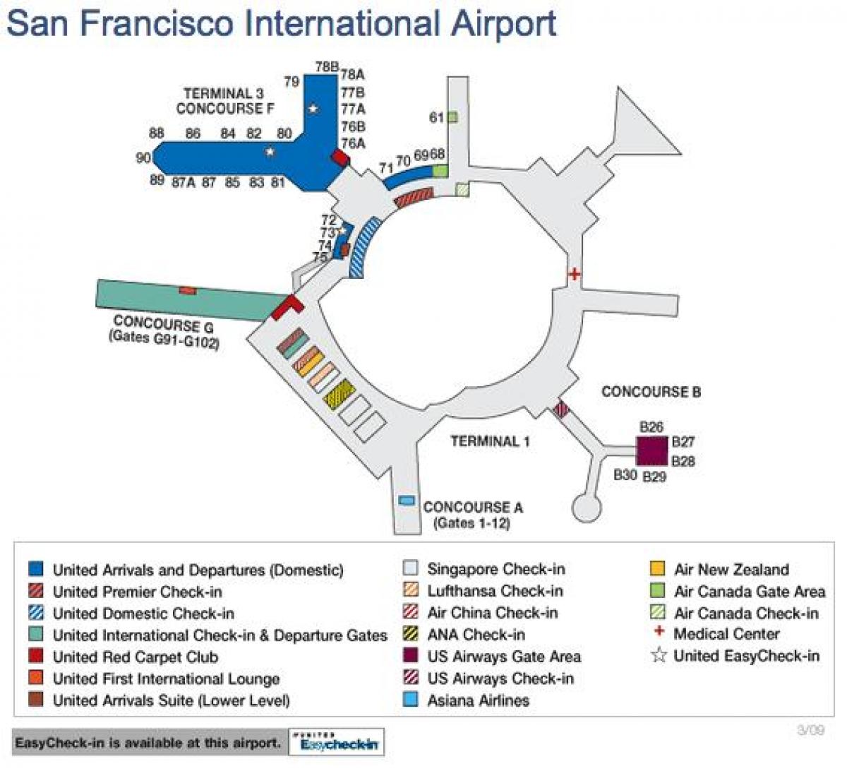 Sân bay San Francisco bản đồ hoa