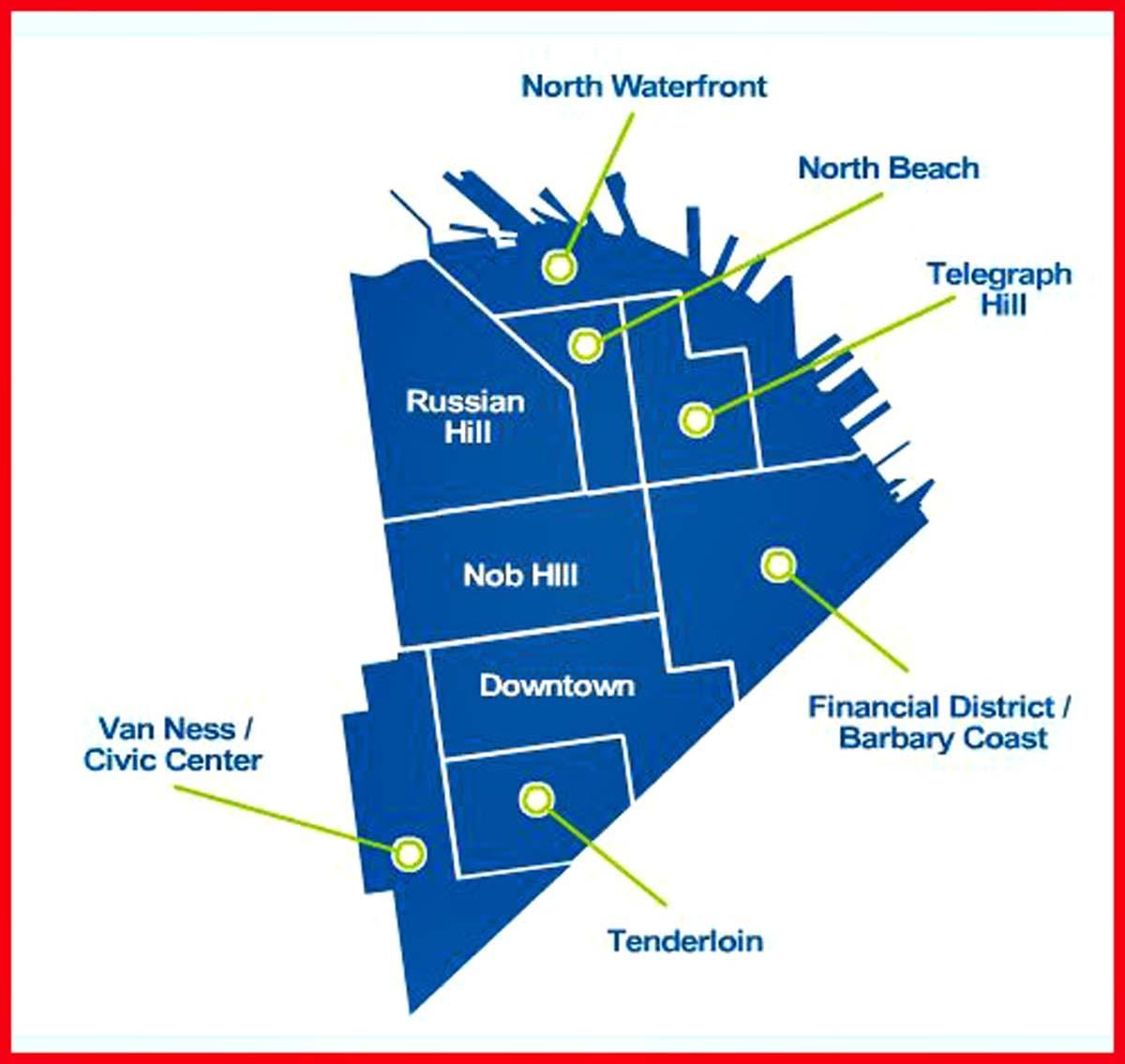 thăn quận San Francisco bản đồ