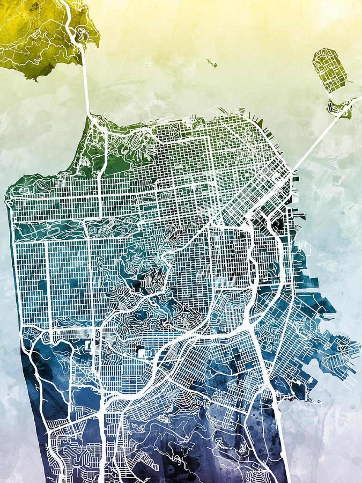 Bản đồ của thành phố San Francisco nghệ thuật