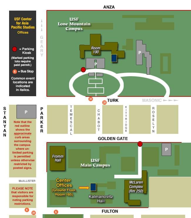 trường đại học của San Francisco bản đồ