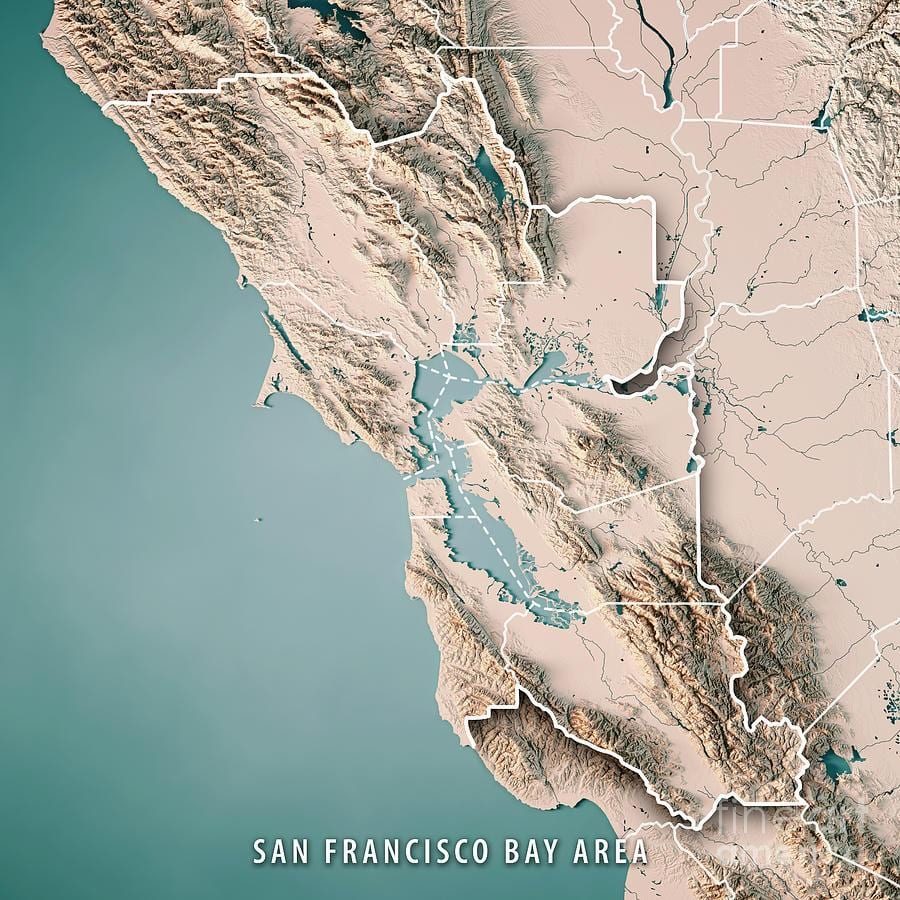 Bản đồ của vịnh San Francisco địa hình