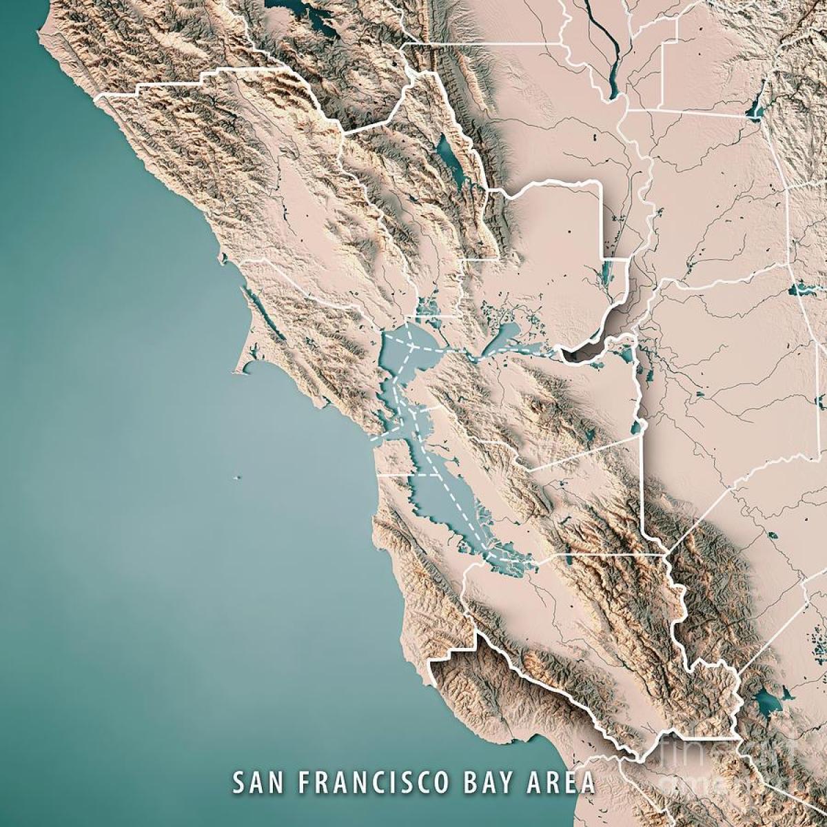 Bản đồ của vịnh San Francisco địa hình 