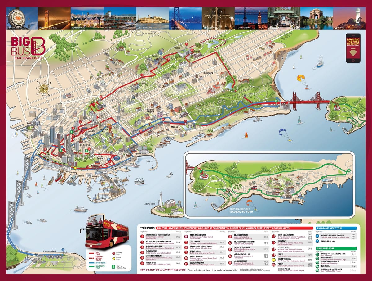 Bản đồ trong xe buýt San Francisco 