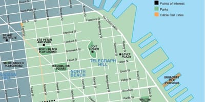 Bản đồ của bãi biển phía bắc San Francisco
