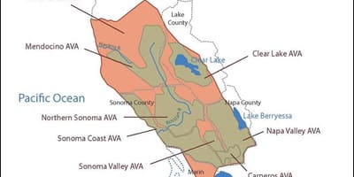 Bản đồ của bờ biển california bắc của San Francisco