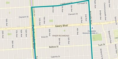 Bản đồ của richmond quận San Francisco