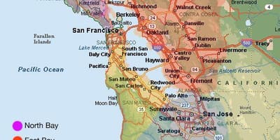San Francisco bản đồ và khu vực xung quanh