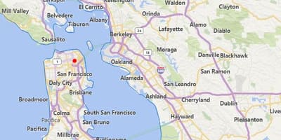 Bản đồ của california, thành phố gần San Francisco