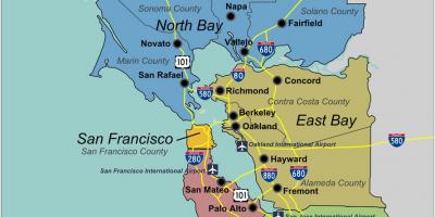 Bản đồ của nam vùng vịnh San Francisco