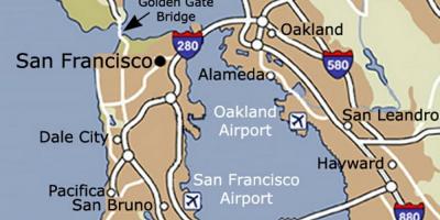 Bản đồ của sân bay San Francisco, và khu vực xung quanh