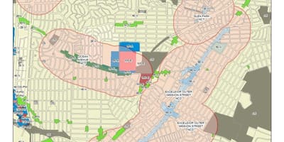 Bản đồ của excelsior quận San Francisco