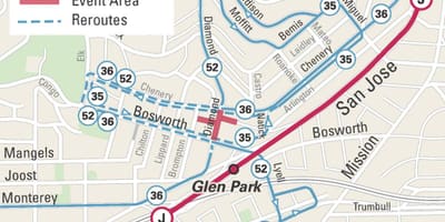 Bản đồ của glen park San Francisco