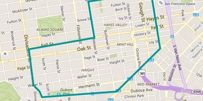 Bản đồ của hayes thung lũng San Francisco