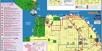 San Francisco hop trên xe buýt bản đồ du lịch