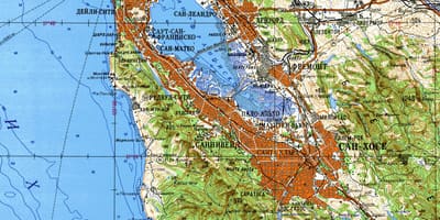 Vùng vịnh San Francisco bản đồ địa hình