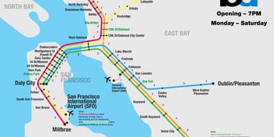 Bart hệ thống San Francisco bản đồ