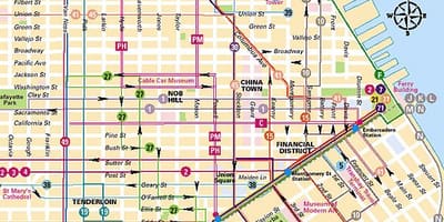 Xe cáp San Fran bản đồ