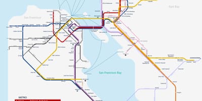 San Francisco hệ thống tàu điện ngầm bản đồ