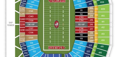 Bản đồ của San Francisco 49ers sân vận động