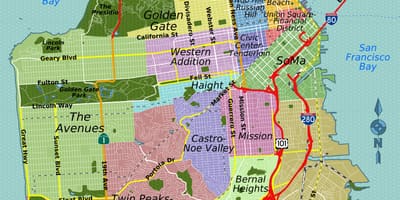 Đường phố, bản đồ của San Francisco california