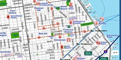 Thành phố San Francisco bản đồ du lịch