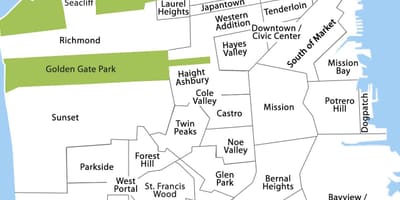 Bản đồ của San Francisco khu phố buồn cười