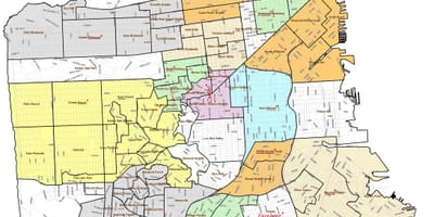Bản đồ của San Francisco khu phố với đường phố