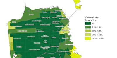 Bản đồ của San Francisco vùng lũ lụt