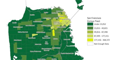 Bản đồ của San Francisco mật độ dân