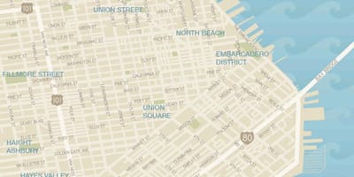Bản đồ của San Francisco may quận