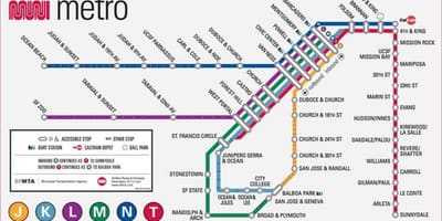 San Fran tàu điện ngầm bản đồ