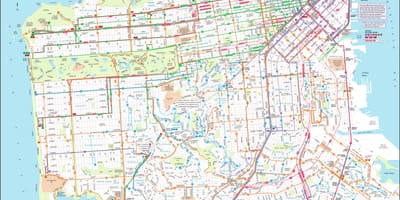 Bản đồ của San Francisco thành phố đường sắt