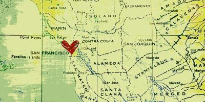 Trái tim ở San Francisco bản đồ