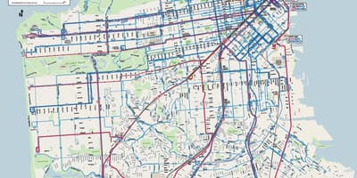 San Francisco hệ thống xe buýt bản đồ