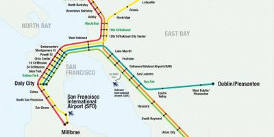Sân bay San Francisco bart bản đồ