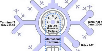 Bản đồ của SFO thiết bị đầu cuối g