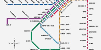 SF tàu điện ngầm bản đồ