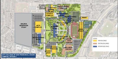 Trường đại học thành phố San Francisco bản đồ trường
