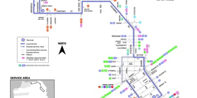 San Francisco xe buýt 30 bản đồ đường