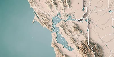 Bản đồ của vịnh San Francisco địa hình 