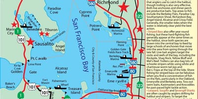 Bản đồ của vịnh San Francisco câu cá 
